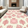 thumbnail image 1 of ODIKA 6'x9' Machine Washable Non-Slip Area Rug, Nautical Creature & Shell Repeating High Traffic Rug, Pink, 290047, 1 of 7
