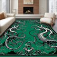 thumbnail image 1 of ODIKA 8'x10' Machine Washable Non-Slip Area Rug, Nautical High Traffic Rug, Green, 94249, 1 of 7
