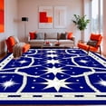 thumbnail image 1 of ODIKA 4'x6' Machine Washable Non-Slip Area Rug, Nautical Rope Geometric Intermission Design High Traffic Rug, Blue, 188342, 1 of 7