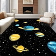 thumbnail image 1 of ODIKA 3'x5' Machine Washable Non-Slip Area Rug, Nebula Bright Cosmic Imagery High Traffic Rug, Yellow, 36421, 1 of 7