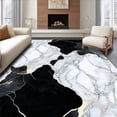 thumbnail image 1 of ODIKA 5'x7' Machine Washable Non-Slip Area Rug, Noir Marble Abstract Veined High Traffic Rug, Black, 230838, 1 of 7