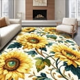 thumbnail image 1 of ODIKA 3'x5' Machine Washable Non-Slip Area Rug, Non Slip Sunflower Floral Motifs High Traffic Rug, Yellow, 91575, 1 of 7