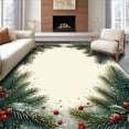 thumbnail image 1 of ODIKA 3'x5' Machine Washable Non-Slip Area Rug, Nordic Woodland Christmas Hearth With Traditional Festive High Traffic Rug, Green, 148473, 1 of 7
