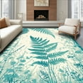 thumbnail image 1 of Flatwoven High Traffic Area Rug, Ocean Breeze Fern Runner Boasting Layered Fronds And Abstract Floral Silhouettes, Non Slip, Stain Resistant, Washable Area Rugs for Living Room, Bedroom(Green, 2X3), 1 of 8