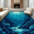 thumbnail image 1 of ODIKA 6'x9' Machine Washable Non-Slip Area Rug, Oceanic Explorer Underwater World High Traffic Rug, Blue, 281188, 1 of 7