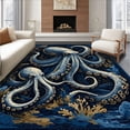 thumbnail image 1 of ODIKA 2'x3' Machine Washable Non-Slip Area Rug, Oceanic High Traffic Rug, Blue, 94248, 1 of 7