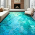 thumbnail image 1 of ODIKA 4'x6' Machine Washable Non-Slip Area Rug, Oceanic Serenade Dreamy Mermaid Scales High Traffic Rug, Blue, 70831, 1 of 7
