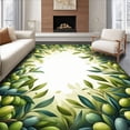 thumbnail image 1 of Flatwoven High Traffic Area Rug, Olive Leaf Cascade Runner, Non Slip, Stain Resistant, Washable Area Rugs for Living Room, Bedroom(Green, 4X6), 1 of 8
