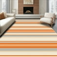 thumbnail image 1 of ODIKA 5'x7' Machine Washable Non-Slip Area Rug, Orange & Gray Striped High Traffic Rug, Orange, 250583, 1 of 7