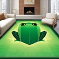 thumbnail image 1 of ODIKA 5'x7' Machine Washable Non-Slip Area Rug, Origami Frog Inspired with Playful Geometric Amphibian Shapes High Traffic Rug, Green, 144060, 1 of 7