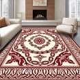 thumbnail image 1 of Flatwoven High Traffic Area Rug, Ornamental with Regal Flourishes and Elegant Accents, Non Slip, Stain Resistant, Washable Area Rugs for Living Room, Bedroom(Red, 6X9), 1 of 8
