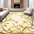 thumbnail image 1 of ODIKA 4'x6' Machine Washable Non-Slip Area Rug, Ornate Botanical Vine Patterned for Refined Interior Styling High Traffic Rug, Beige, 144341, 1 of 7