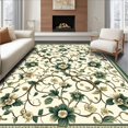 thumbnail image 1 of Flatwoven High Traffic Area Rug, Ornate Weave Verdant Garden Flourish, Non Slip, Stain Resistant, Washable Area Rugs for Living Room, Bedroom(Ivory, 4X6), 1 of 8