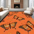 thumbnail image 1 of ODIKA 6' Machine Washable Non-Slip Area Rug, Papillon Accent With Nature Inspired Winged Artwork High Traffic Rug, Orange, 284063, 1 of 7