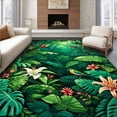 thumbnail image 1 of ODIKA 3'x5' Machine Washable Non-Slip Area Rug, Garden Lush Foliage Design High Traffic Rug, Green, 196165, 1 of 7