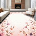 thumbnail image 1 of Flatwoven High Traffic Area Rug, Pastel Blooms Delicate Floral Design, Non Slip, Stain Resistant, Washable Area Rugs for Living Room, Bedroom(Rose, 3X5), 1 of 8