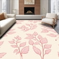 thumbnail image 1 of ODIKA 8' Machine Washable Non-Slip Area Rug, Pastel Floral with Cascading Petals and Stylized Leaf Forms High Traffic Rug, Pink, 239233, 1 of 7