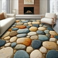thumbnail image 1 of ODIKA 3'x5' Machine Washable Non-Slip Area Rug, Pebble Mosaic with Irregular Shapes and Subtle Metallic Highlights High Traffic Rug, Gray, 130337, 1 of 7