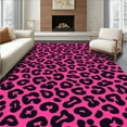 thumbnail image 1 of ODIKA 4'x6' Machine Washable Non-Slip Area Rug, Pink & Black Cheetah Print High Traffic Rug, Pink, 331592, 1 of 7