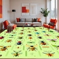 thumbnail image 1 of ODIKA 4'x6' Machine Washable Non-Slip Area Rug, Playful Insect Garden High Traffic Rug, Green, 278601, 1 of 7