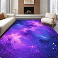 thumbnail image 1 of ODIKA 3'x5' Machine Washable Non-Slip Area Rug, Playful Interstellar Whirl Design High Traffic Rug, Purple, 31906, 1 of 5