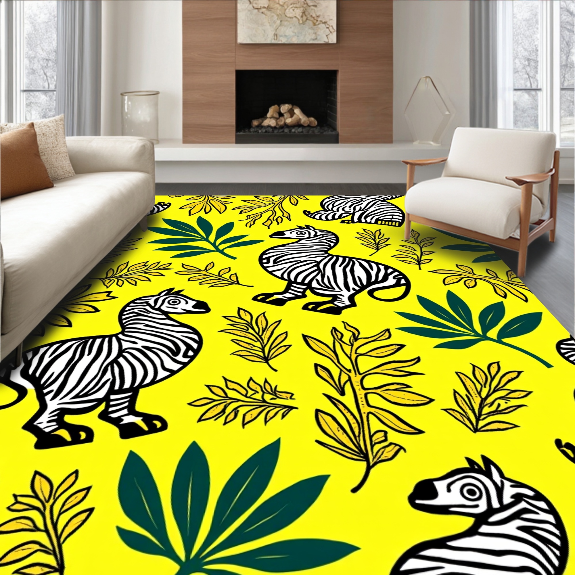 Curated visual reference: Gallery Detail: Odika 3 X5 Machine Washable Non Slip Area Rug Playful