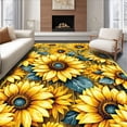 thumbnail image 1 of ODIKA 5'x7' Machine Washable Non-Slip Area Rug, Playful Nature Inspired Round Motif High Traffic Rug, Yellow, 28928, 1 of 7