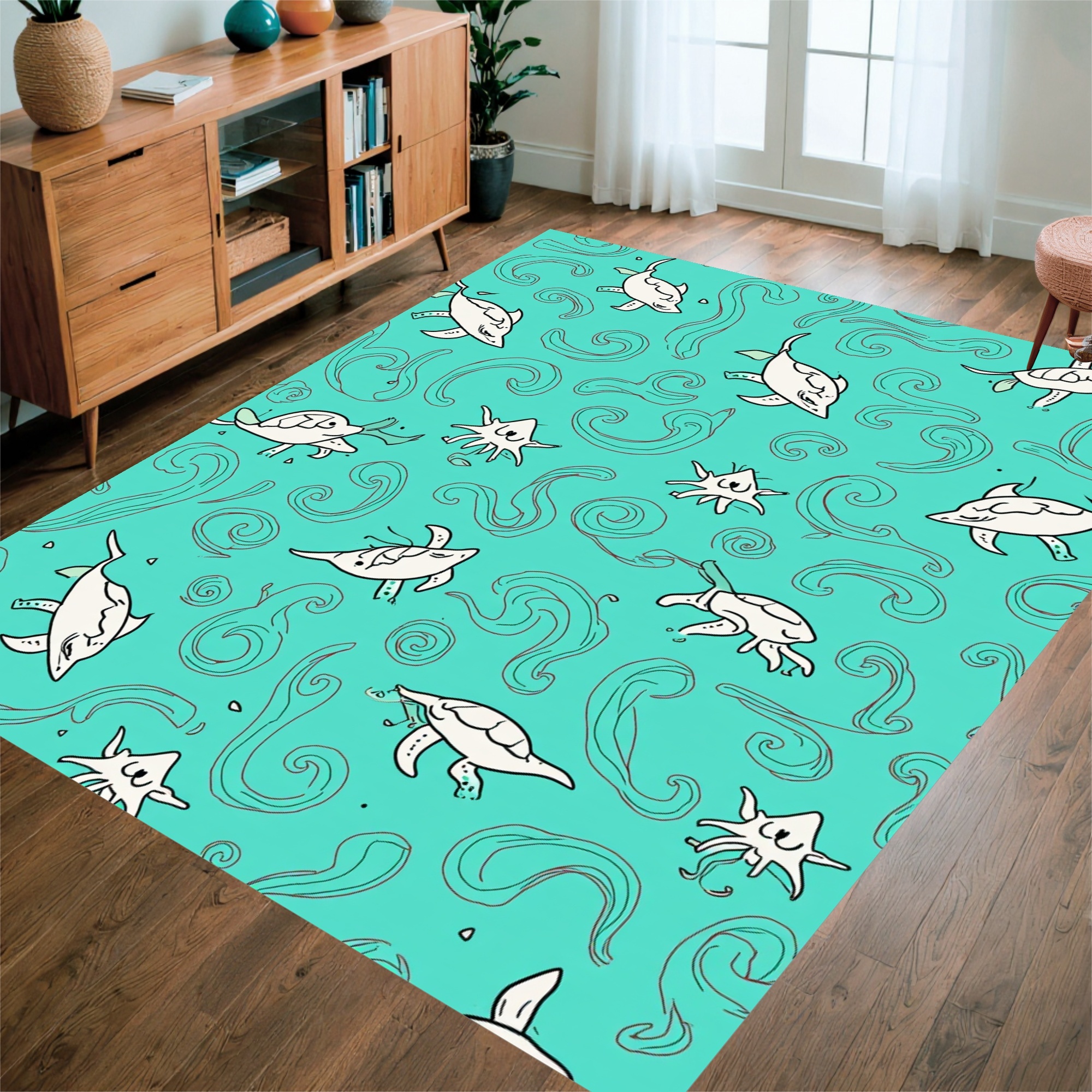 Fresh Look at Odika 8 X8 Machine Washable Non Slip Area Rug Playful
