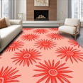 thumbnail image 1 of ODIKA 5'x7' Machine Washable Non-Slip Area Rug, Playful Starburst with Artistic Nautical High Traffic Rug, Pink, 326597, 1 of 7