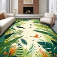 thumbnail image 1 of ODIKA 4'x6' Machine Washable Non-Slip Area Rug, Playroom Round Abstract Jungle Adventure High Traffic Rug, Green, 85284, 1 of 7