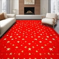 thumbnail image 1 of ODIKA 5'x7' Machine Washable Non-Slip Area Rug, Premiere with Shimmering Cutout Embellishments High Traffic Rug, Red, 94687, 1 of 7
