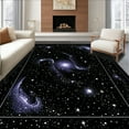 thumbnail image 1 of Flatwoven High Traffic Area Rug, Premium Starry Night Sky Celestial Home Decor With Ultra Texture, Non Slip, Stain Resistant, Washable Area Rugs for Living Room, Bedroom(Purple, 6X9), 1 of 8