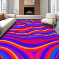 thumbnail image 1 of ODIKA 4'x6' Machine Washable Non-Slip Area Rug, Prismatic Wave Textured High Traffic Rug, Red, 392944, 1 of 5