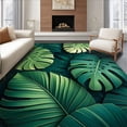 thumbnail image 1 of ODIKA 8'x10' Machine Washable Non-Slip Area Rug, Quirky Green Plant Motif Design High Traffic Rug, Green, 4796, 1 of 7