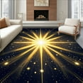 thumbnail image 1 of ODIKA 3'x5' Machine Washable Non-Slip Area Rug, Radiant Spark Burst with Radiating Lines and Glittering Flare Motifs High Traffic Rug, Gold, 197156, 1 of 7