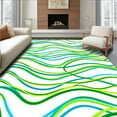 thumbnail image 1 of ODIKA 6'x6' Machine Washable Non-Slip Area Rug, Wave High Traffic Rug, White, 394691, 1 of 7