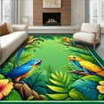 thumbnail image 1 of ODIKA 5'x7' Machine Washable Non-Slip Area Rug, Rainforest Canopy Exploration with Exotic Wildlife Illustrations High Traffic Rug, Blue, 282219, 1 of 7