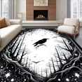 thumbnail image 1 of ODIKA 8'x10' Machine Washable Non-Slip Area Rug, Raven Web Spooky Spiderweb Design Gothic High Traffic Rug, Black, 85221, 1 of 7