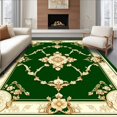 thumbnail image 1 of ODIKA 8'x10' Machine Washable Non-Slip Area Rug, Medallion Trellis with Floral Filigree and Classic Border Motifs High Traffic Rug, Green, 200374, 1 of 7