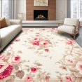 thumbnail image 1 of ODIKA 8'x10' Machine Washable Non-Slip Area Rug, Romantic Rose Petal High Traffic Rug, Pink, 121736, 1 of 7