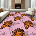 thumbnail image 1 of ODIKA 6'x9' Machine Washable Non-Slip Area Rug, Rose Bengal Patterned Exotic Animal Design High Traffic Rug, Pink, 305919, 1 of 7