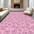 thumbnail image 1 of ODIKA 6' Machine Washable Non-Slip Area Rug, Rose Feline Spots Playful High Traffic Rug, Pink, 284421, 1 of 7