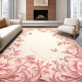 thumbnail image 1 of ODIKA 4'x6' Machine Washable Non-Slip Area Rug, Roseate Medallion with Radiant Filigree and Ornate Scrollwork High Traffic Rug, Pink, 170225, 1 of 7