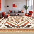 thumbnail image 1 of ODIKA 5'x7' Machine Washable Non-Slip Area Rug, Rustic Aztec Inspired Motif with Abstract Bands High Traffic Rug, Beige, 282829, 1 of 7