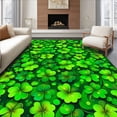 thumbnail image 1 of ODIKA 4'x6' Machine Washable Non-Slip Area Rug, Rustic Earthy Shamrock Motif High Traffic Rug, Green, 16880, 1 of 7