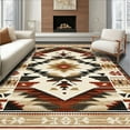 thumbnail image 1 of ODIKA 8'x10' Machine Washable Non-Slip Area Rug, Rustic Southwestern High Traffic Rug with Pad, Beige, 25986, 1 of 8