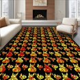 thumbnail image 1 of Flatwoven High Traffic Area Rug, Rustic Summer Blossom Motif, Non Slip, Stain Resistant, Washable Area Rugs for Living Room, Bedroom(Red, 5X7), 1 of 8
