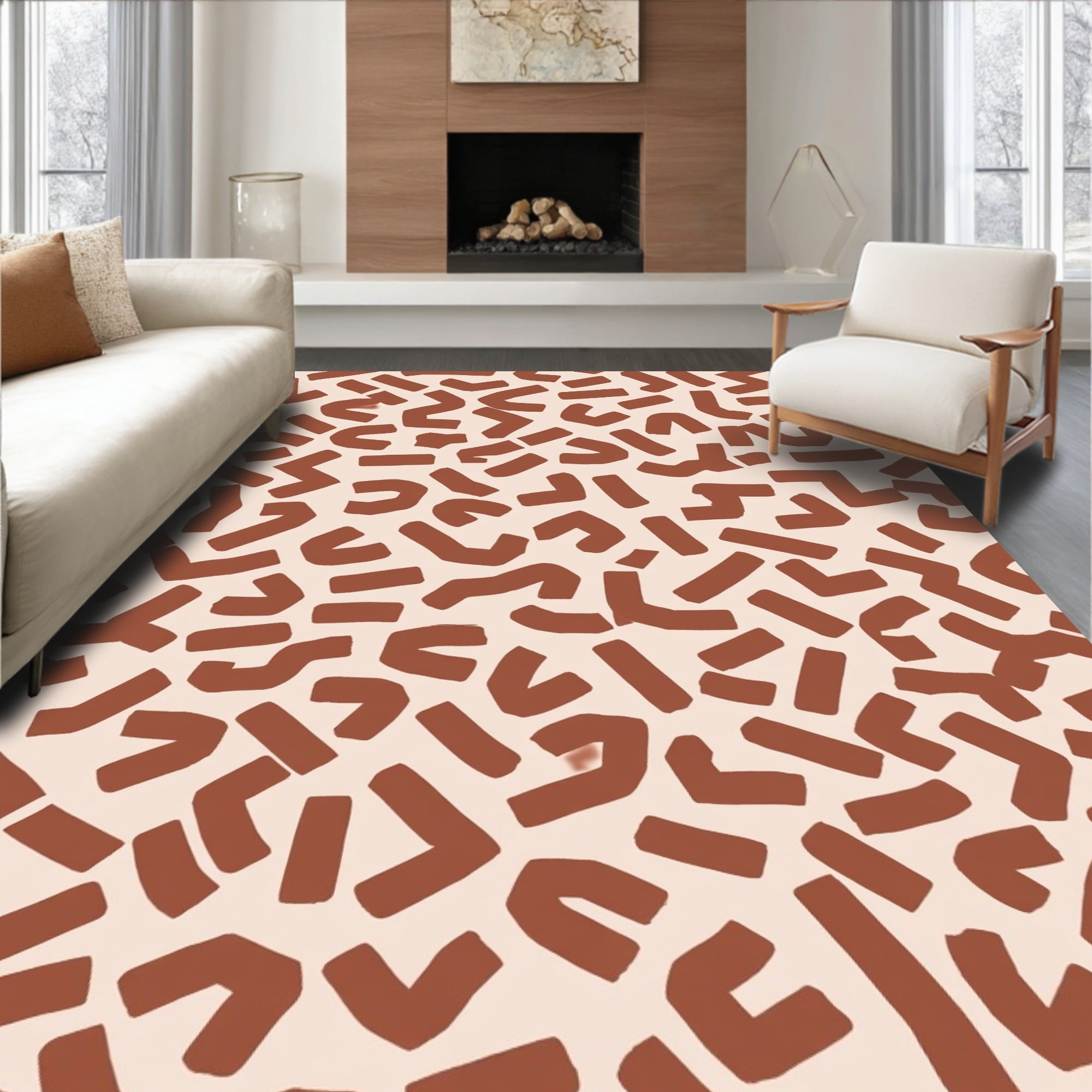 Flatwoven High Traffic Area Rug, Rustic Western Inspired Interlocking ...