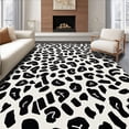 thumbnail image 1 of Flatwoven High Traffic Area Rug, Rustic Western Spotted Motif Accent With Interlocking Shapes, Non Slip, Stain Resistant, Washable Area Rugs for Living Room, Bedroom(Black, 3X5), 1 of 8