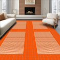 thumbnail image 1 of Flatwoven High Traffic Area Rug, Rustic White and Orange Checkerboard, Non Slip, Stain Resistant, Washable Area Rugs for Living Room, Bedroom(Orange, 8X10), 1 of 8